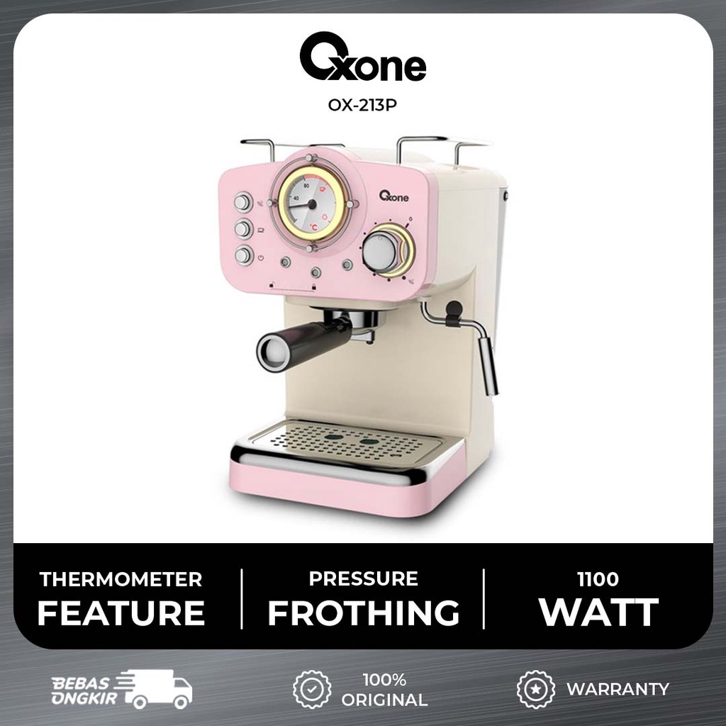 Oxone OX213P Pink Mesin Pembuat Kopi Espresso