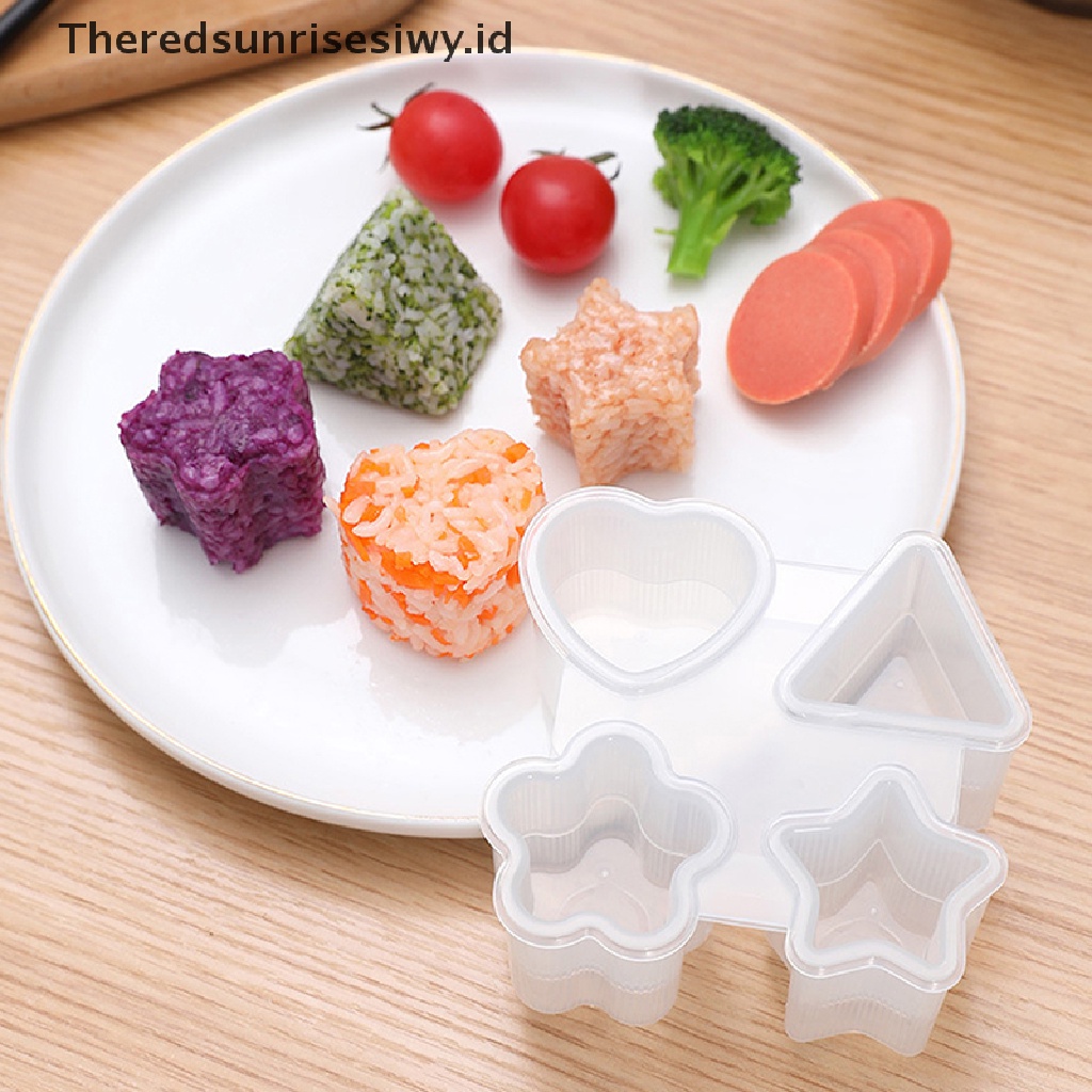 # Alat Rumah Tangga # Set Cetakan Sushi / Onigiri Empat Bentuk Bahan Plastik