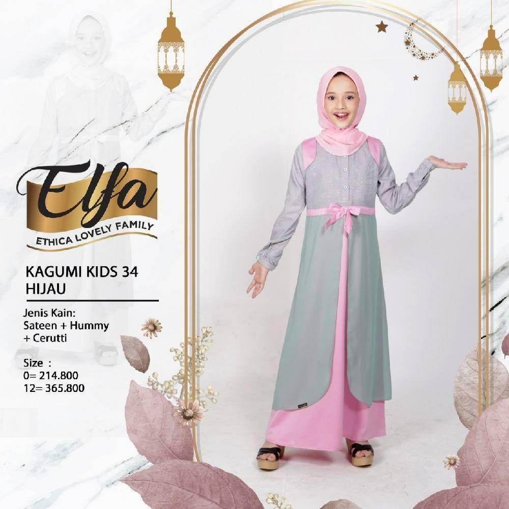 GAMIS ANAK TERBARU 2021 ETHICA KAGUMI KIDS 34 HIJAU