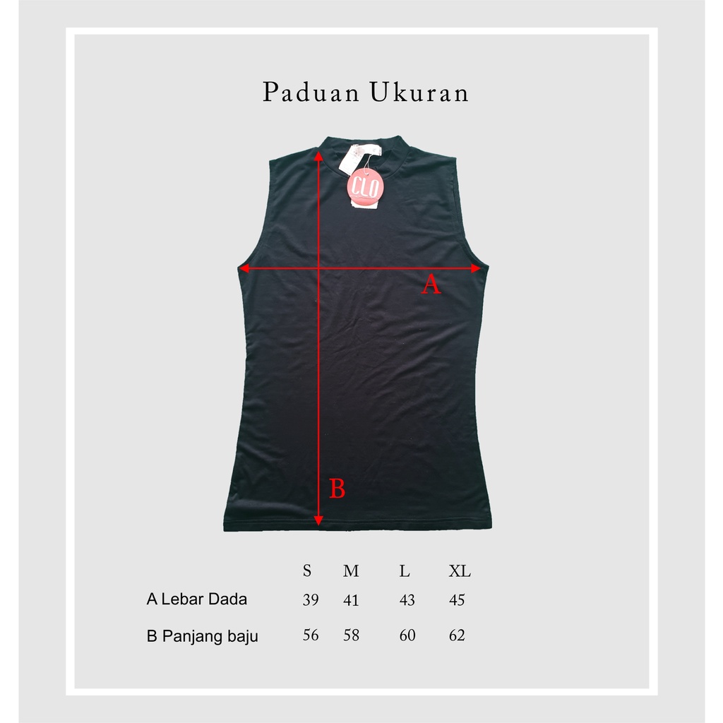 KNITCLO TURTLE NECK TANK TOP WANITA Sleeveless Rayon Spandex Soft-5