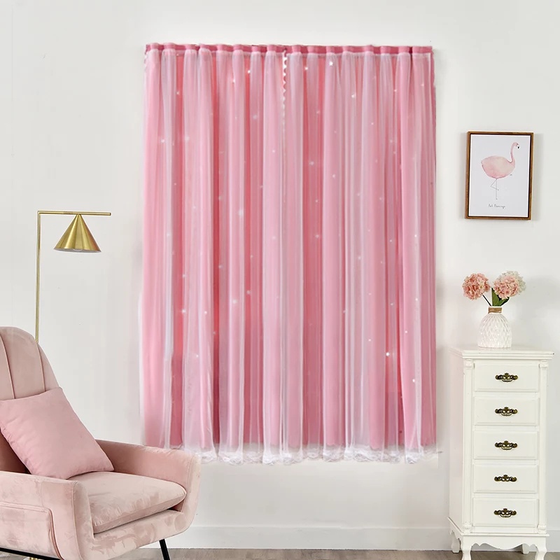 Blackout Magic Curtain Velcro / Tirai Gorden Hordeng Polos Warna Warni Pintu Jendela Tanpa Bor