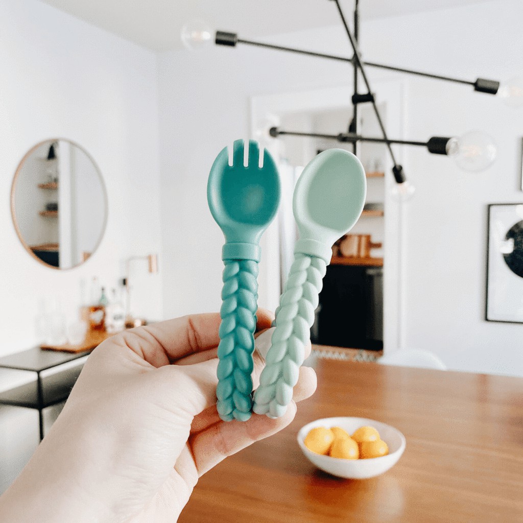 Itzy Ritzy Sweetie Spoons Silicone Baby Fork + Spoon | Alat Makan Bayi