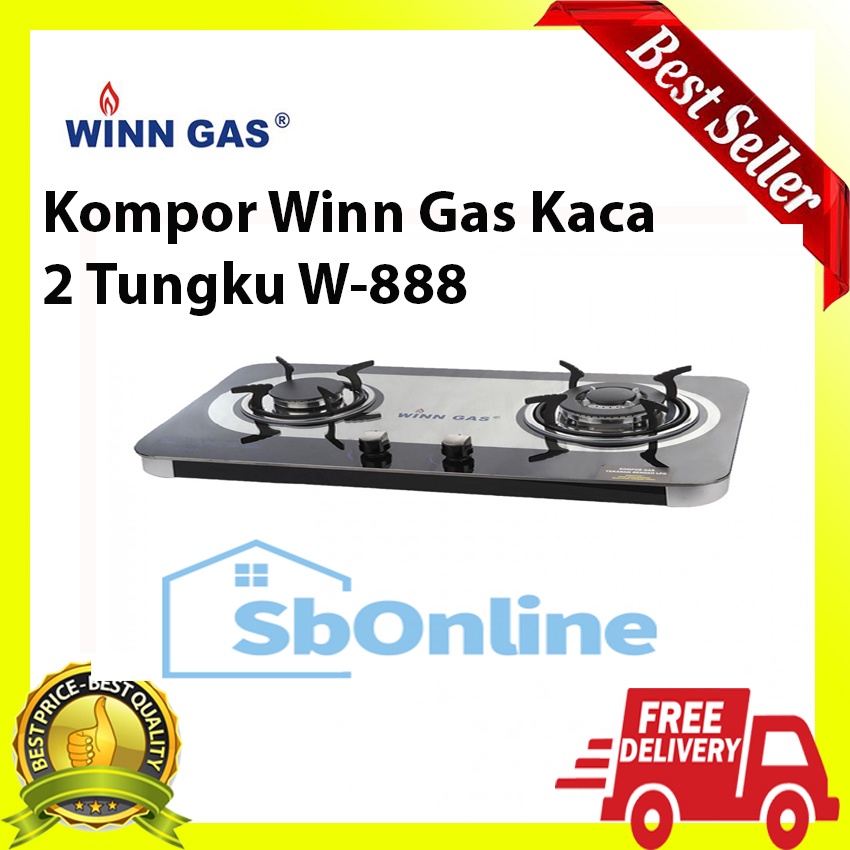 Kompor Winn Gas Kaca 2 Tungku W-888