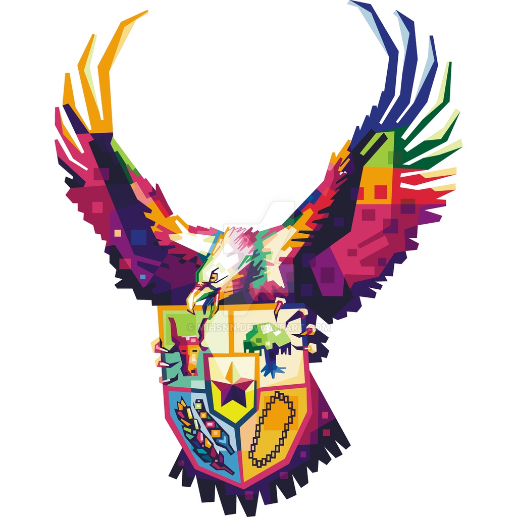 Kaos Oblong Pria Lengan Pendek Gambar Garuda warna warni