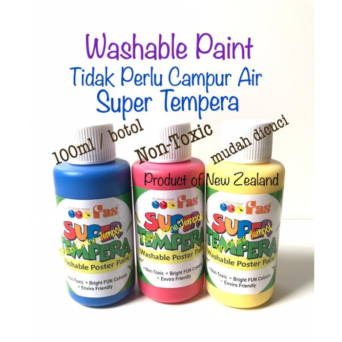 

air-cat- cat washable finger paint 3color mudah cuci fas super tempera atk941fs -cat-air.