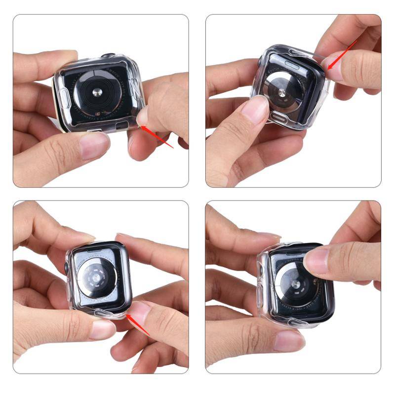 Case Cover Pelindung Layar Tpu 360derajat Untuk Apple Watch7 6 SE 5 4 3 2 41mm 45mm 42mm 38mm 6 5 44mm 40mm