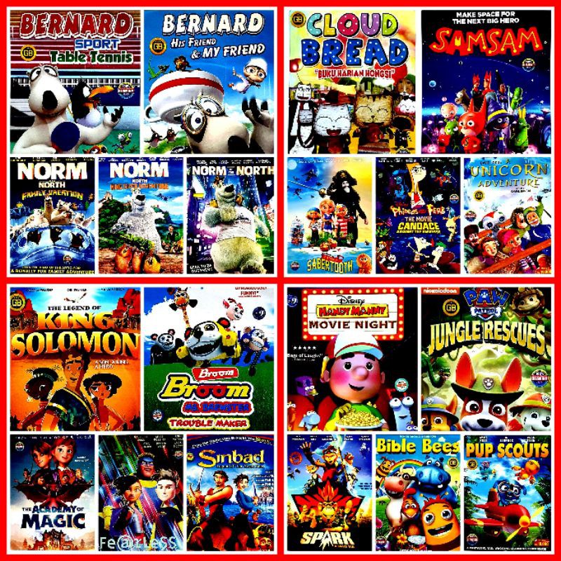KASET KOLEKSI FILM DISNEY KARTUN ANAK - PAW PATROL - HANDY MANNY - NORM OF THE NORTH - BERNARD - CAT