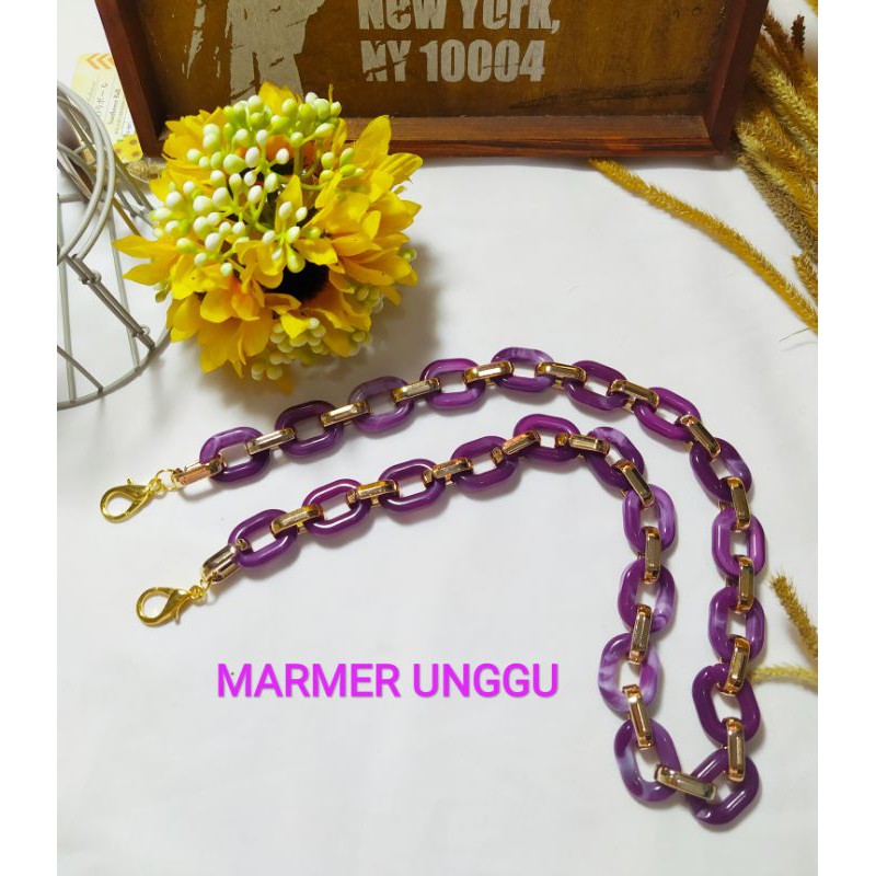 TALI MASKER /TALI HIJAB/KALUNG RANTE AKRILIK MARMER 05 AYU TINGTING READY SEMUA WARNA