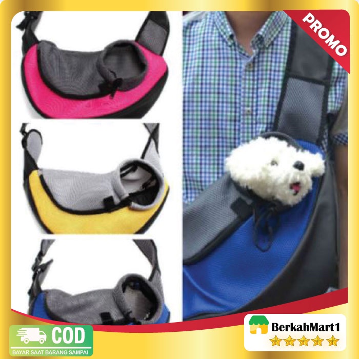 Tas Selempang Hewan Anjing Kucing Pet Carrier Size L - 600D - Blue