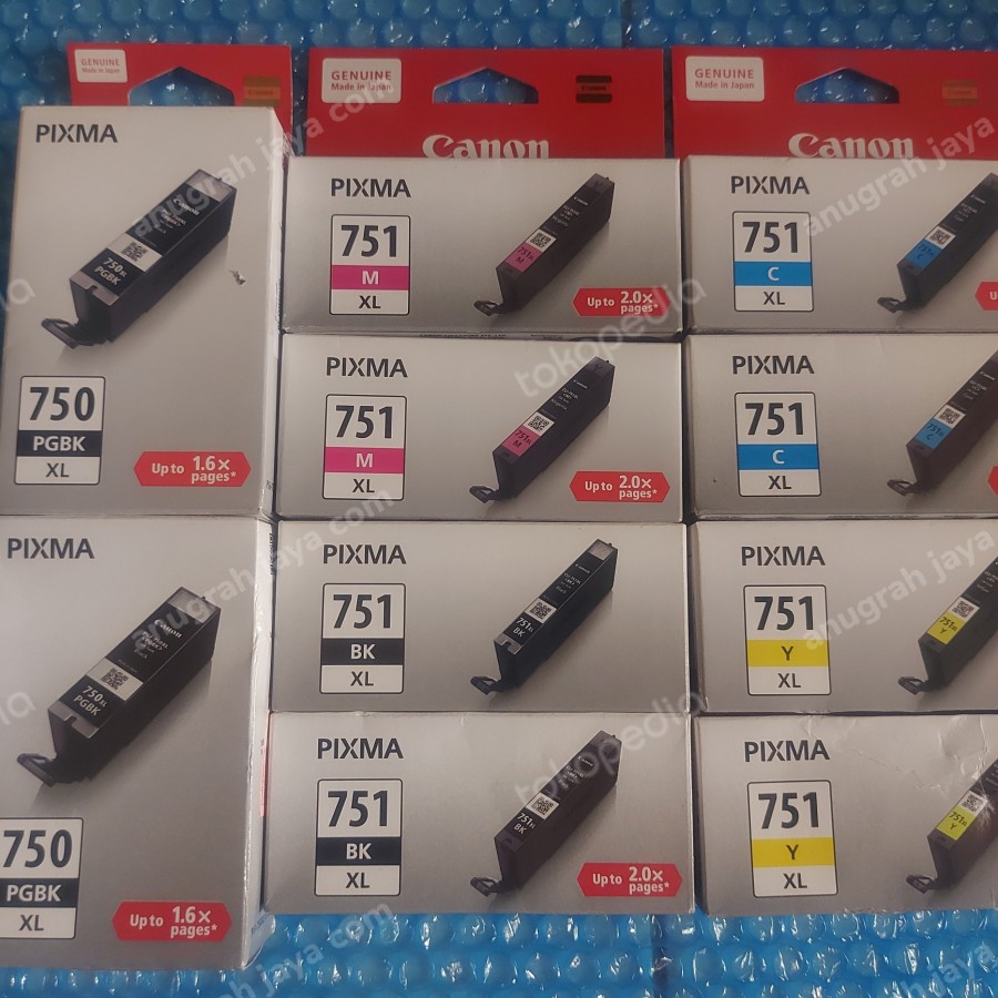 Paket Tinta Canon PGBK 750XL + CLI 751XL Original