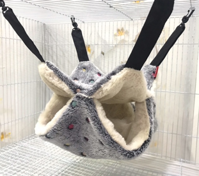 HANGING DOUBLE BULU SLEEPING POUCH SUGAR GLIDER BED POUCH SUGAR GLIDER