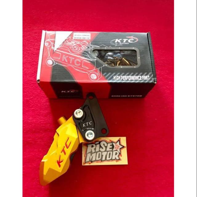 Kaliper Ktc Aerox depan 4 piston gold