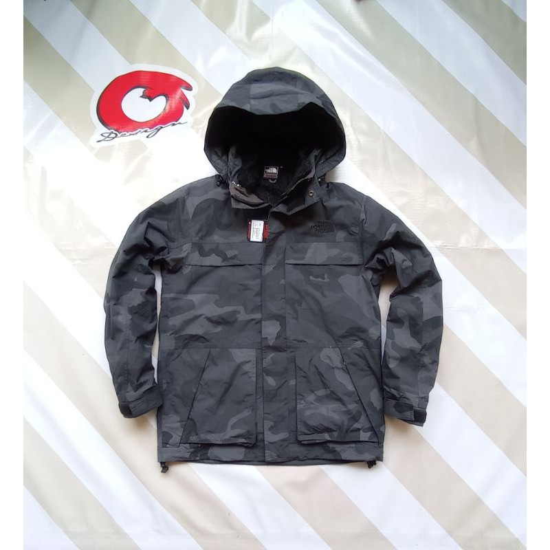 jaket parka tnf camo army outdoor with inner the north face