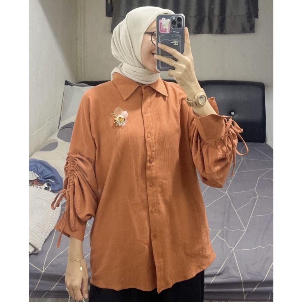 1KG MUAT 5PCS | JANETA TOP ATASAN BLOUSE SERUT AIRFLOW CRINKLE HITS HITS OOTD FASHION WANITA TERBEST SELLER