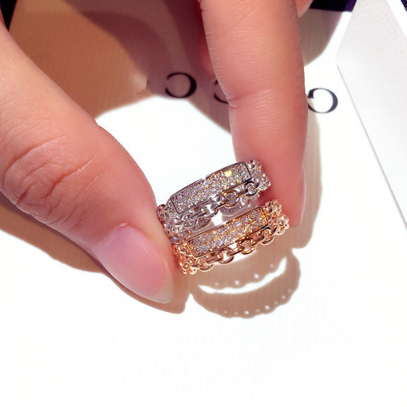 Cincin Kreatif dengan Micro paved Link untuk Pasangan