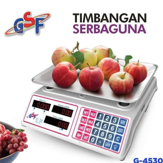 TIMBANGAN BUAH DIGITAL GSF 4530 / TIMBANGAN DIGITAL 30KG PRICING SCALE TIMBANGAN LAUNDRY BARANG /TIMBANGAN GSF 30 KG / GSF G-4530 / GSF G4530 / GSF G 4530 / GSF 4530