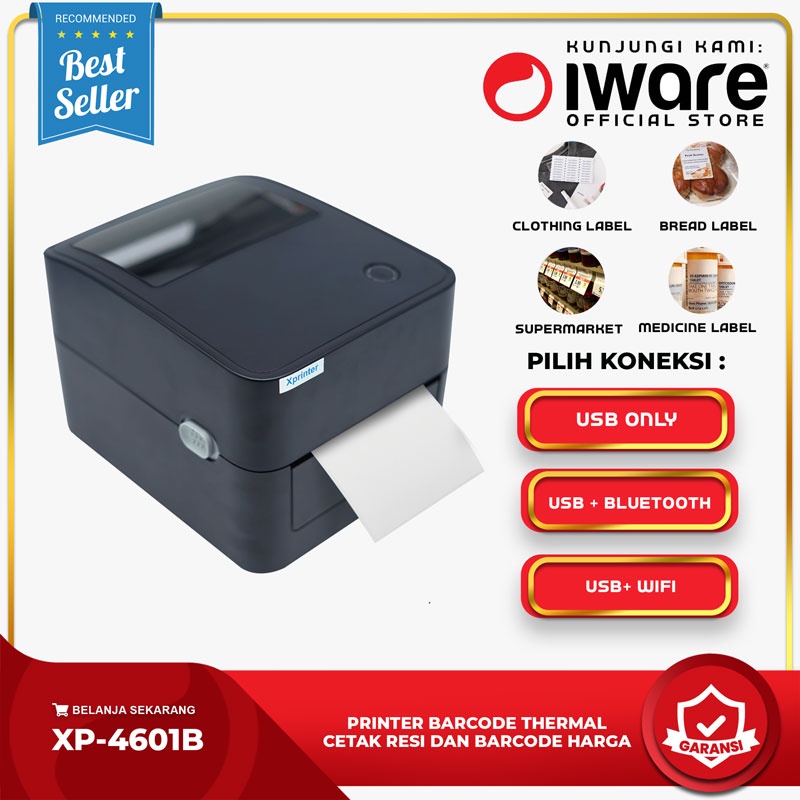 BARCODE PRINTER LABEL USB+WIFI THERMAL XP-4601B | XP-420B SIZE 4&quot; / 110MM / PRINTER RESI ONLINE