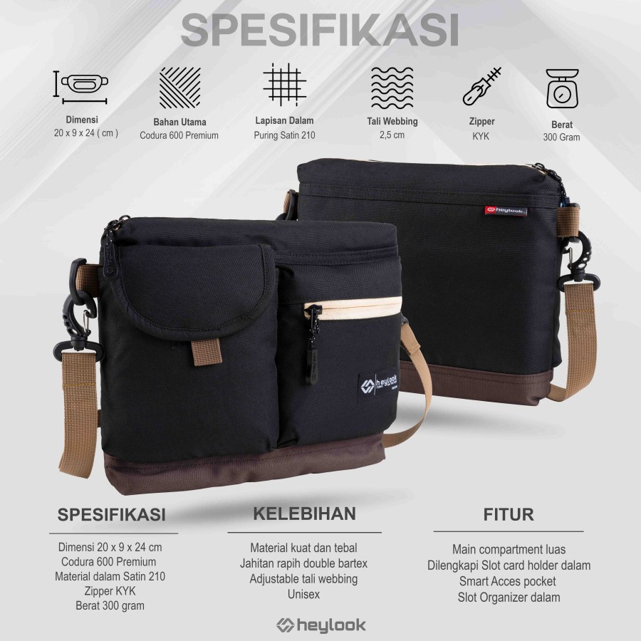 Tas Selempang Pria Terbaru Slingbag Orca Bahan Cordura Tas Selempang Distro Gadget HP Kamera Premium Kuat Awet