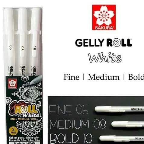 

Aman Sakura Gelly Roll White Set 3 Bergaransi