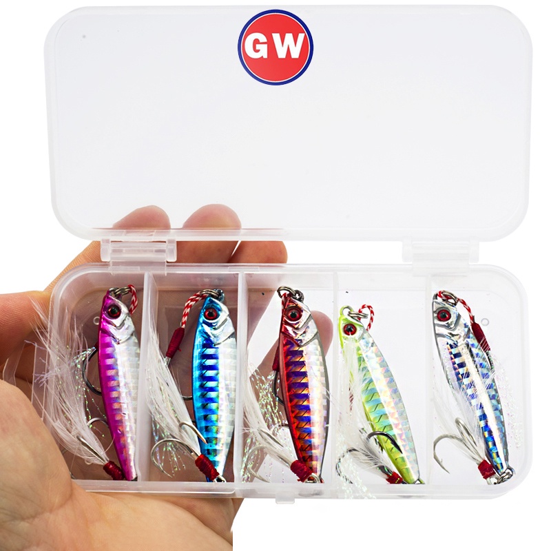 5 Pcs Umpan Pancing Hard Bait Bahan Logam Berat 7g / 10g / 15g / 20g / 30g