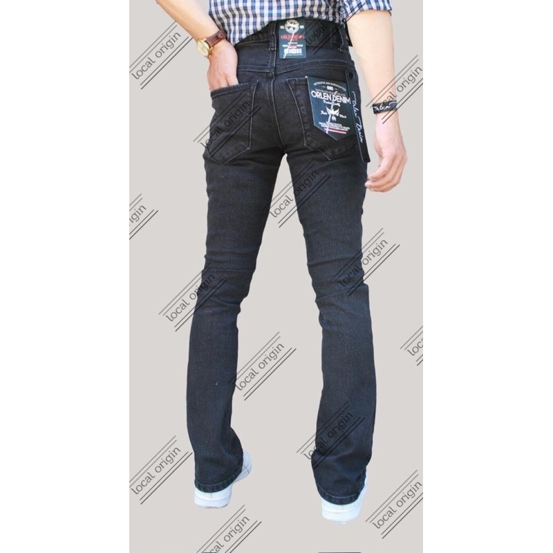 CELANA JEANS PANJANG PRIA SEMI CUTBRAY HITAM BLACK