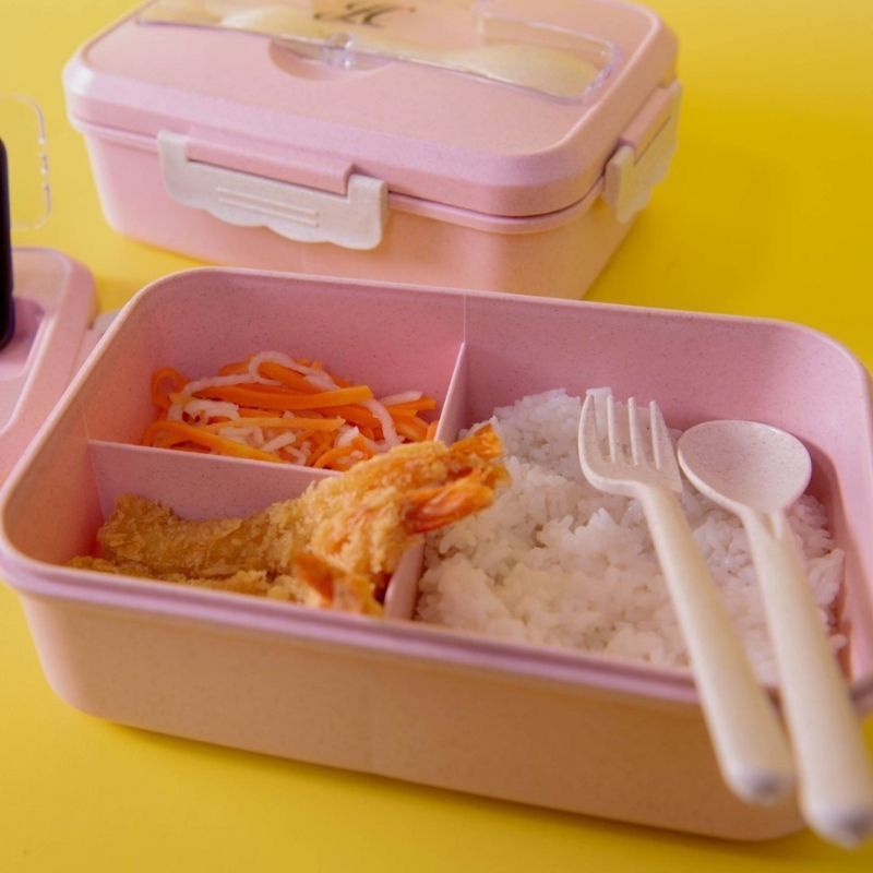 [BISA COD] Kotak Makan Jerami Anti Tumpah/ Lunch Box Tempat Makan Dispenser Makanan