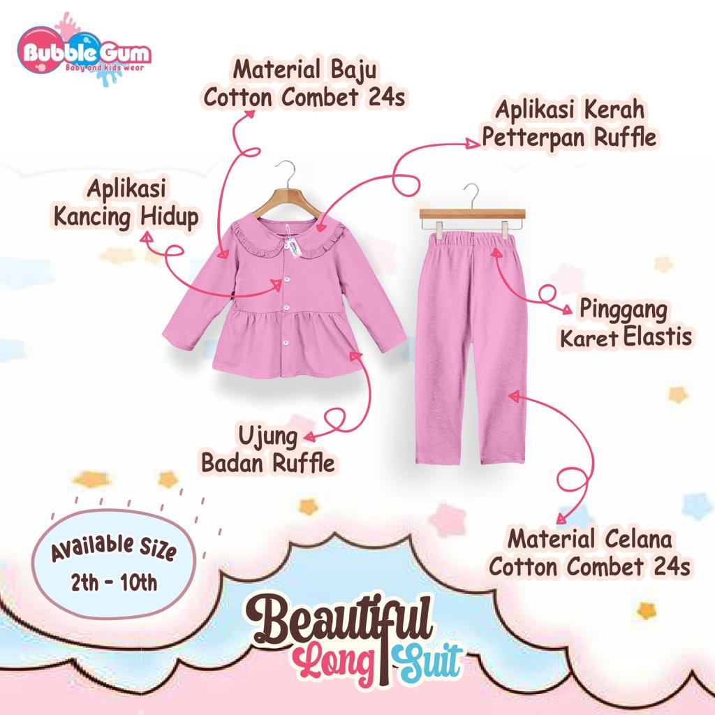 SET BEAUTYFULL BY BUBBLEGUM SETELAN LENGAN PANJANG 2-10Tahun Setelan Anak Perempuan