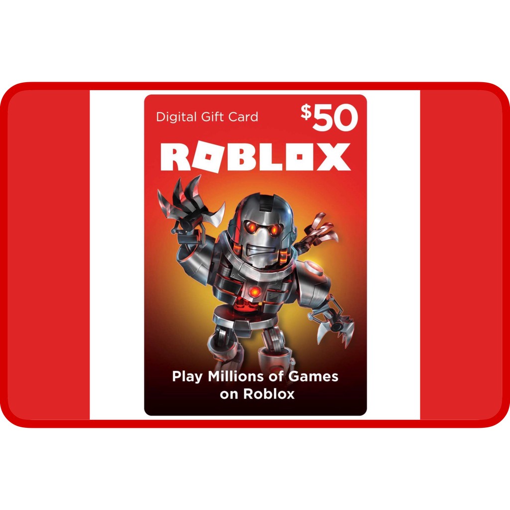 Roblox 50 Game Card 4500 Robux Shopee Indonesia