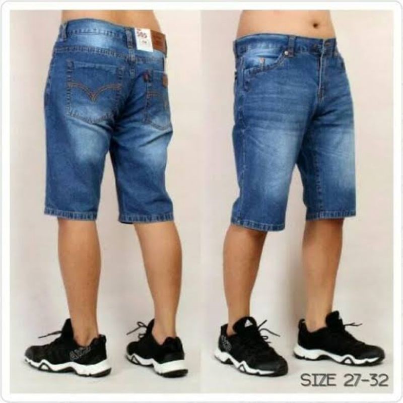 celana jeans 3/4 pria dewasa