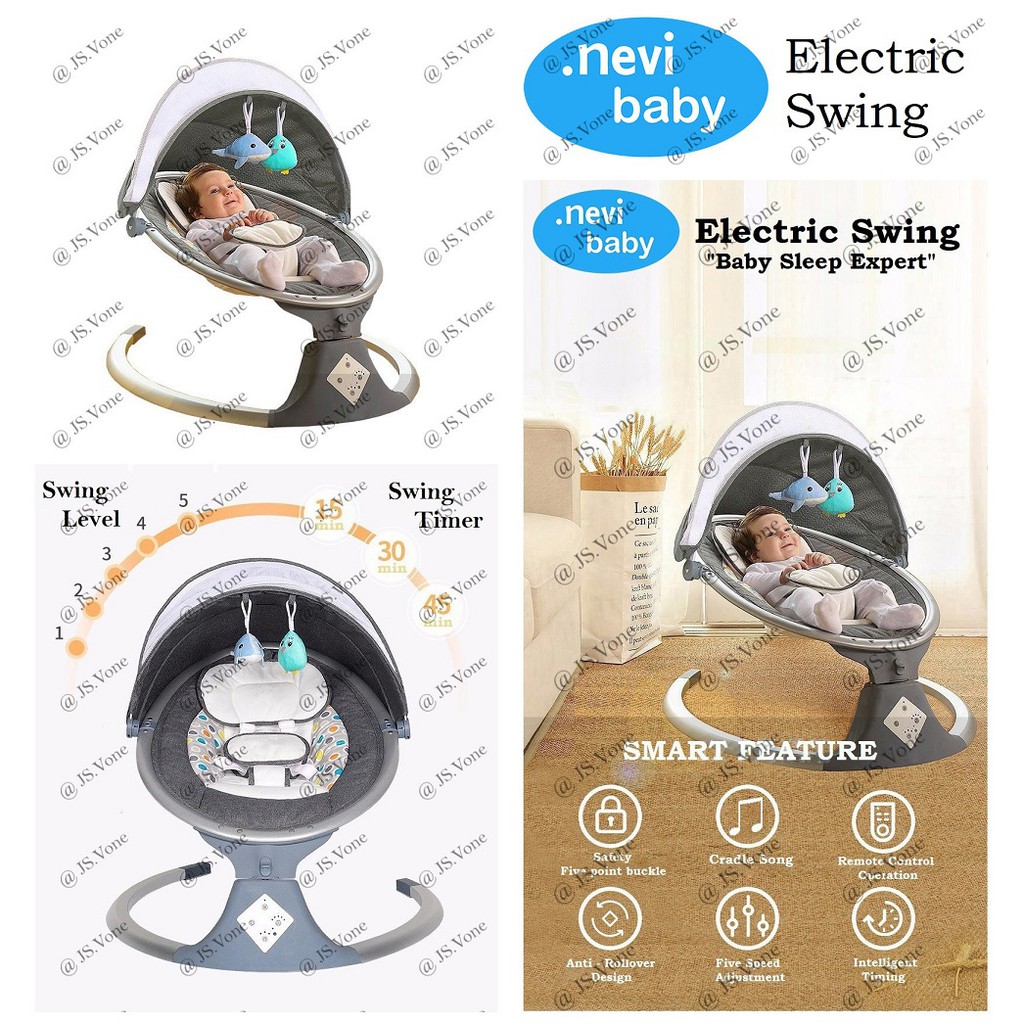 Nevi Baby Electric Rocking Swing Bouncer / Ayunan Bayi Elektrik - S005