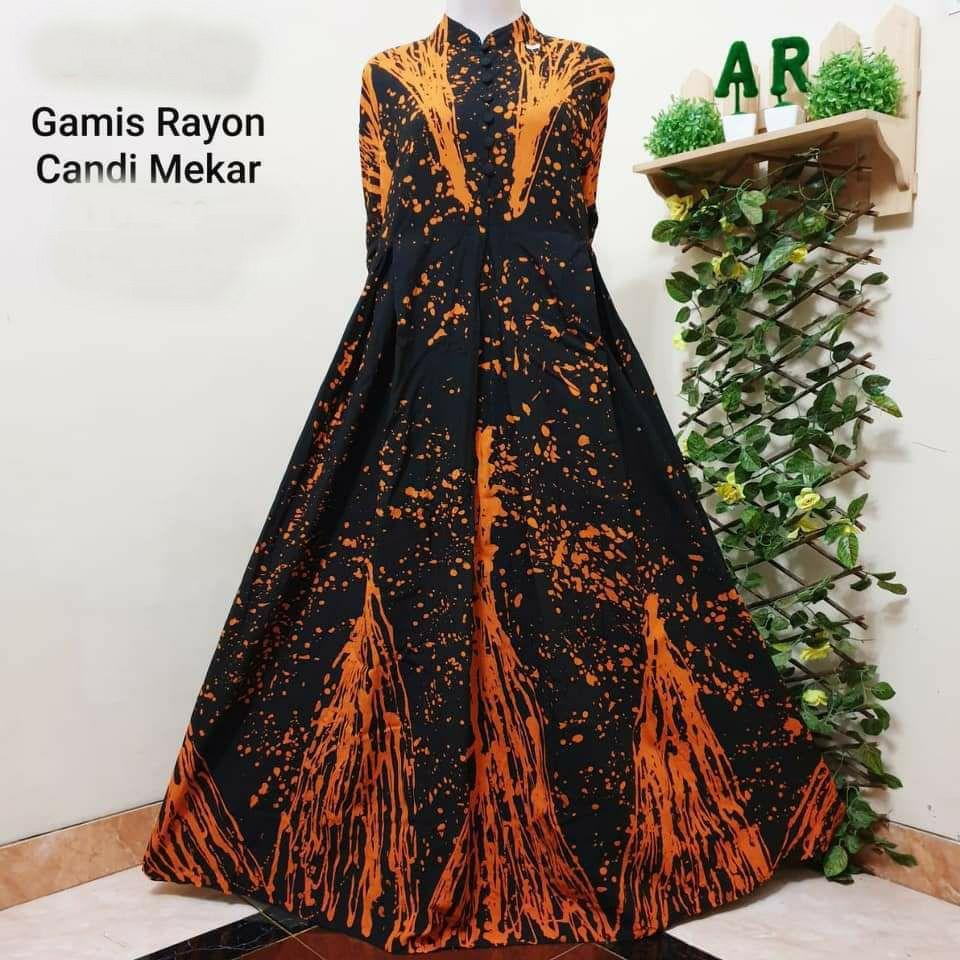 Gamis rayon - gamis wanita modern - gamis batik