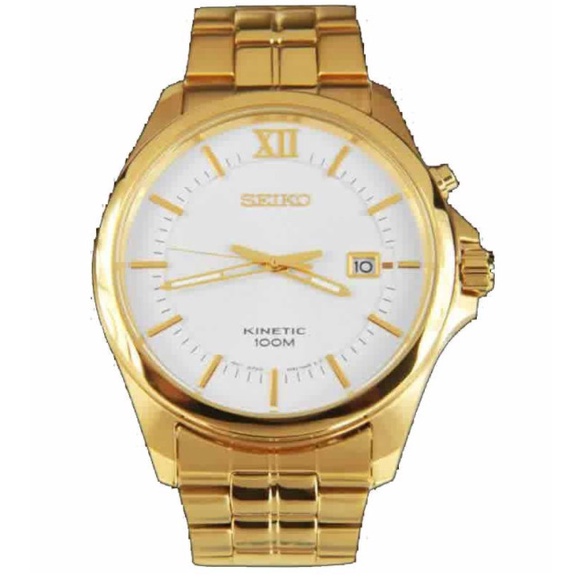 Seiko SKA576P1 Kinetic Full Gold White