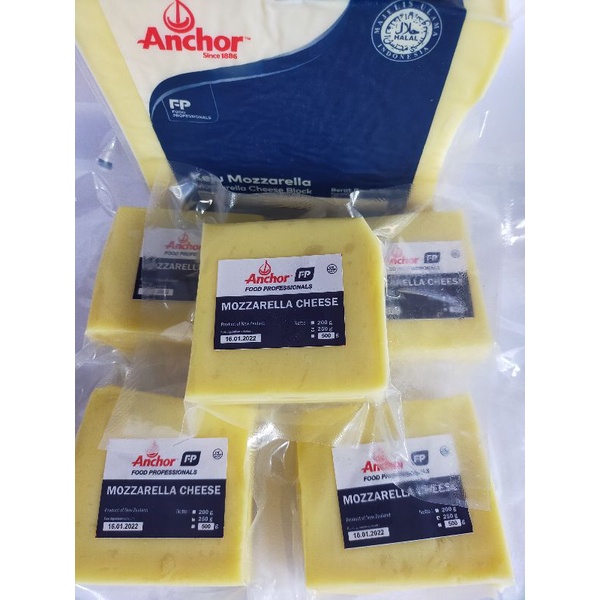 Anchor Keju Mozzarella 250 gr Halal Free Bubble Wrab dan Karton Termurah
