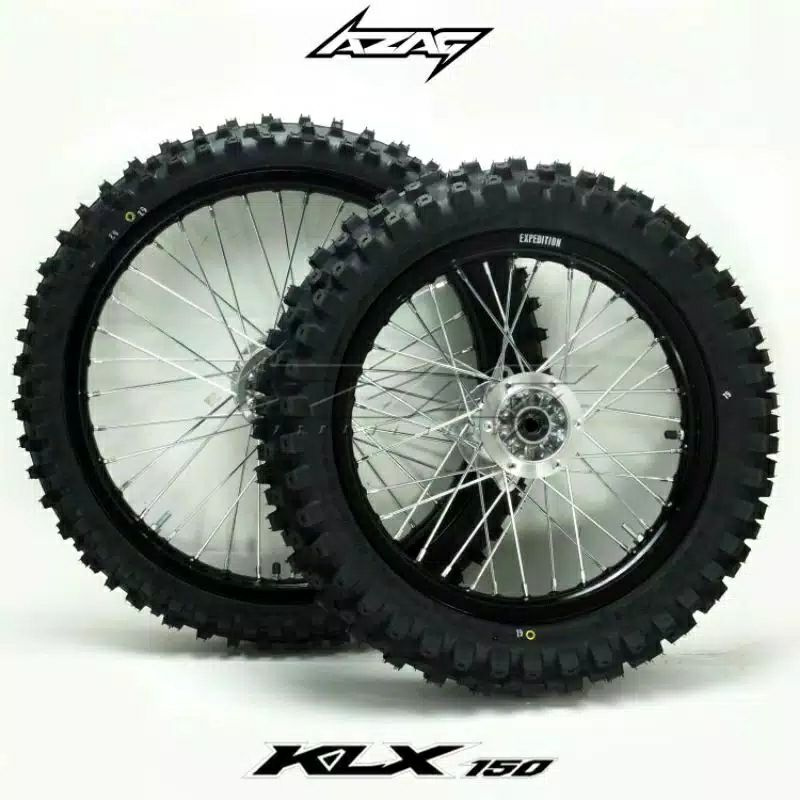 BAN SET KLX DTRACKER 150 21/18 VELG EXPEDITION 160/215 TROMOL ORIGINAL BAN DUNLOP 80/100 100/100