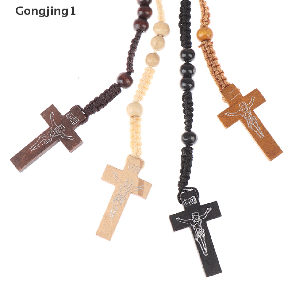 Gongjing1 1Pc Kalung Rosario Desain Manikmaniksalib Yesus Gaya Katolik Untuk Priawanita