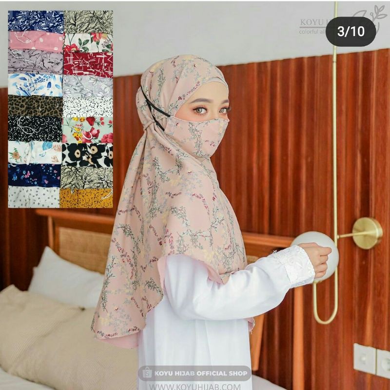 bergo maryam motif bunga