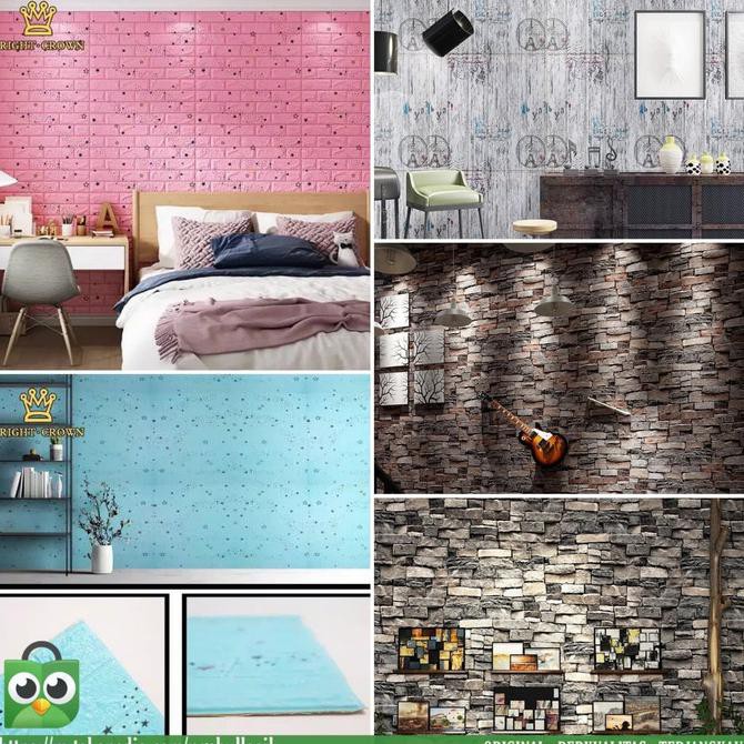 Jualan Wallpaper Dinding Stiker 3D Foam Wall Sticker Tebal 6Mm Uk 70 X 77Cm - Motif Paris Bergaransi
