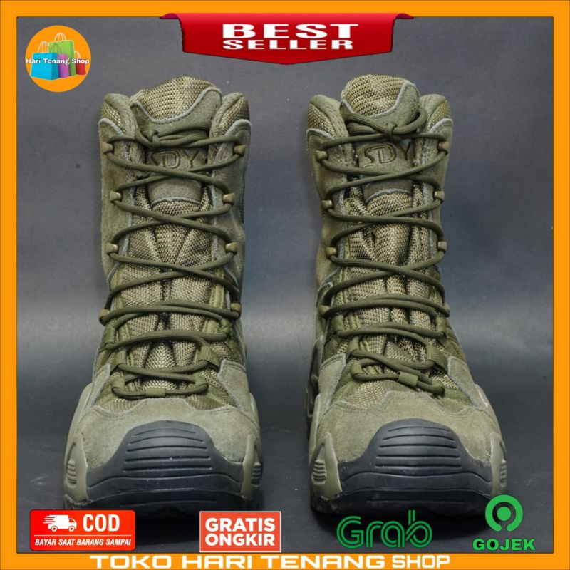 (ESDY) Sepatu tactical hijau army 8 inch esdy original import/sepatu tactical pria import/sepatu tactical boots pria dan wanita anti selip dan waterproof