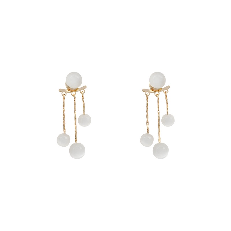 Anting Tusuk Gantung Bahan Sterling silver 925 Hias Opal Untuk Wanita