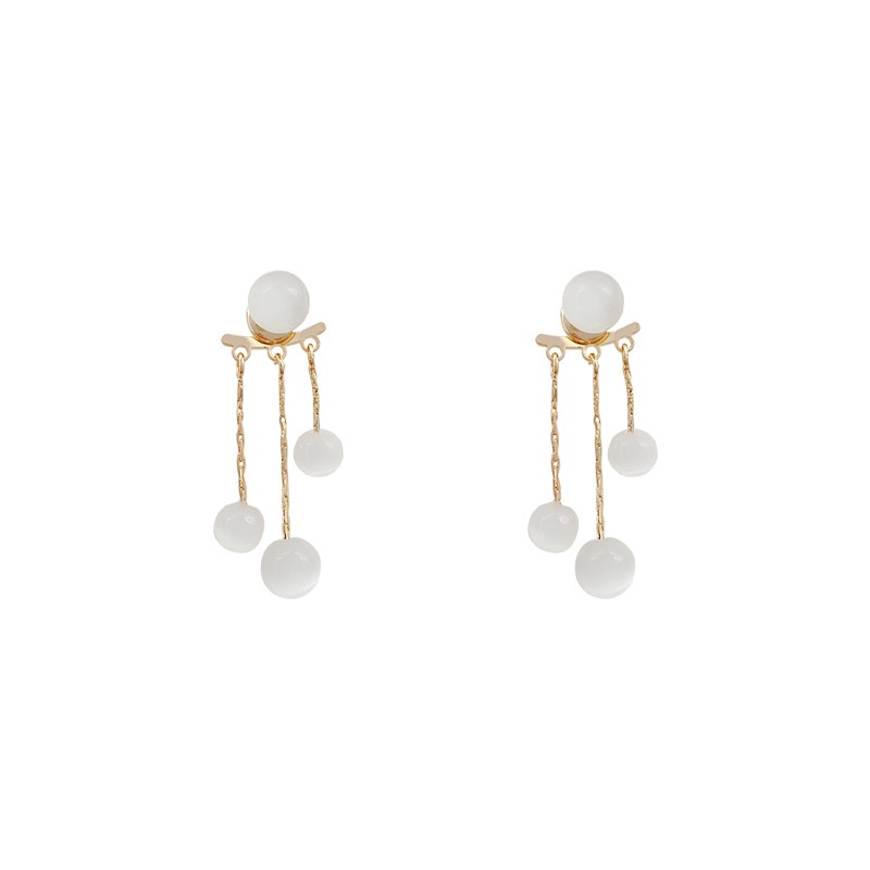 Anting Tusuk Gantung Bahan Sterling silver 925 Hias Opal Untuk Wanita