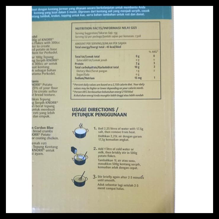 

TERBARUU!! KNORR MASHED POTATO FLAKES 4 KG - TEPUNG KENTANG SERPIH HALAL ENAK PROMO