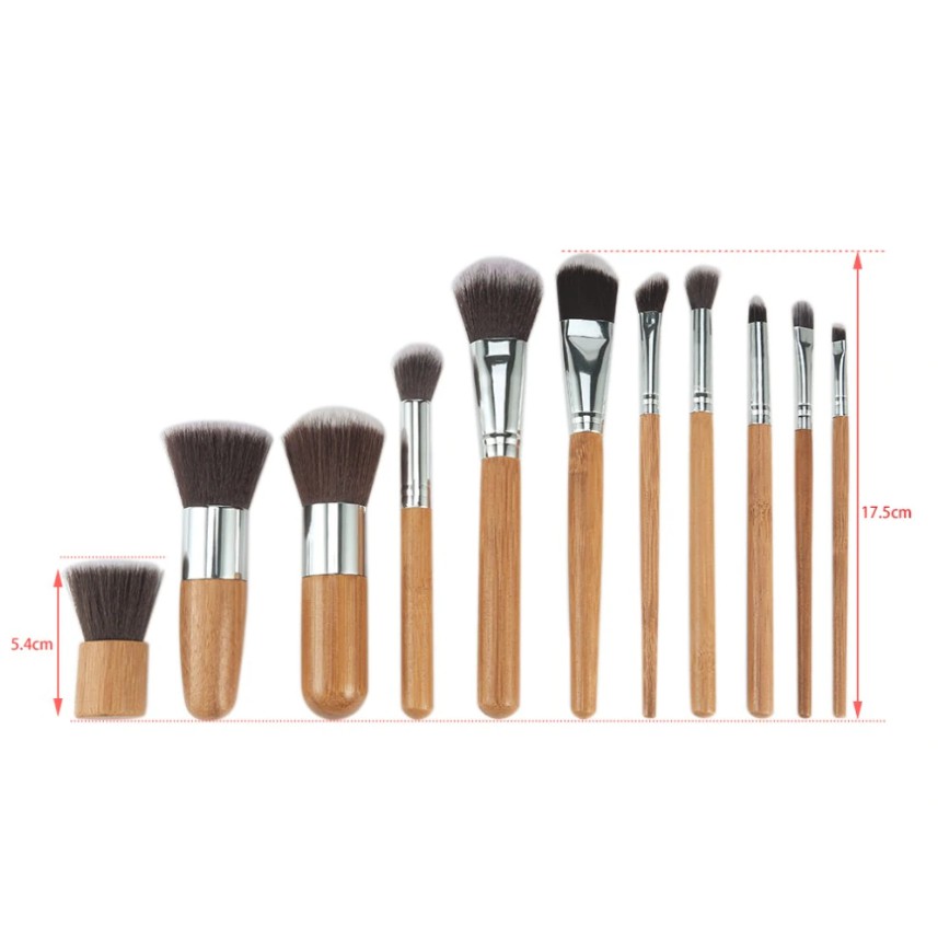 Kuas Make Up Cosmetic Make Up Brush 11 Set with Pouch