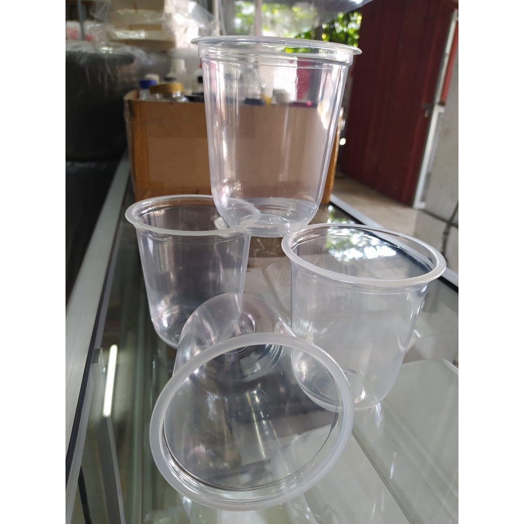 Gelas cup plastik  14oz oval / BSM / isi 50 pcs