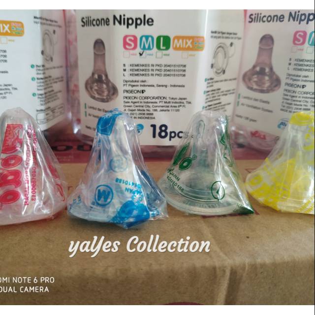 Silicone nipple dot botol susu dobo odo obo dodo bayi baby anak size S M L XL lengkap elastis lembut