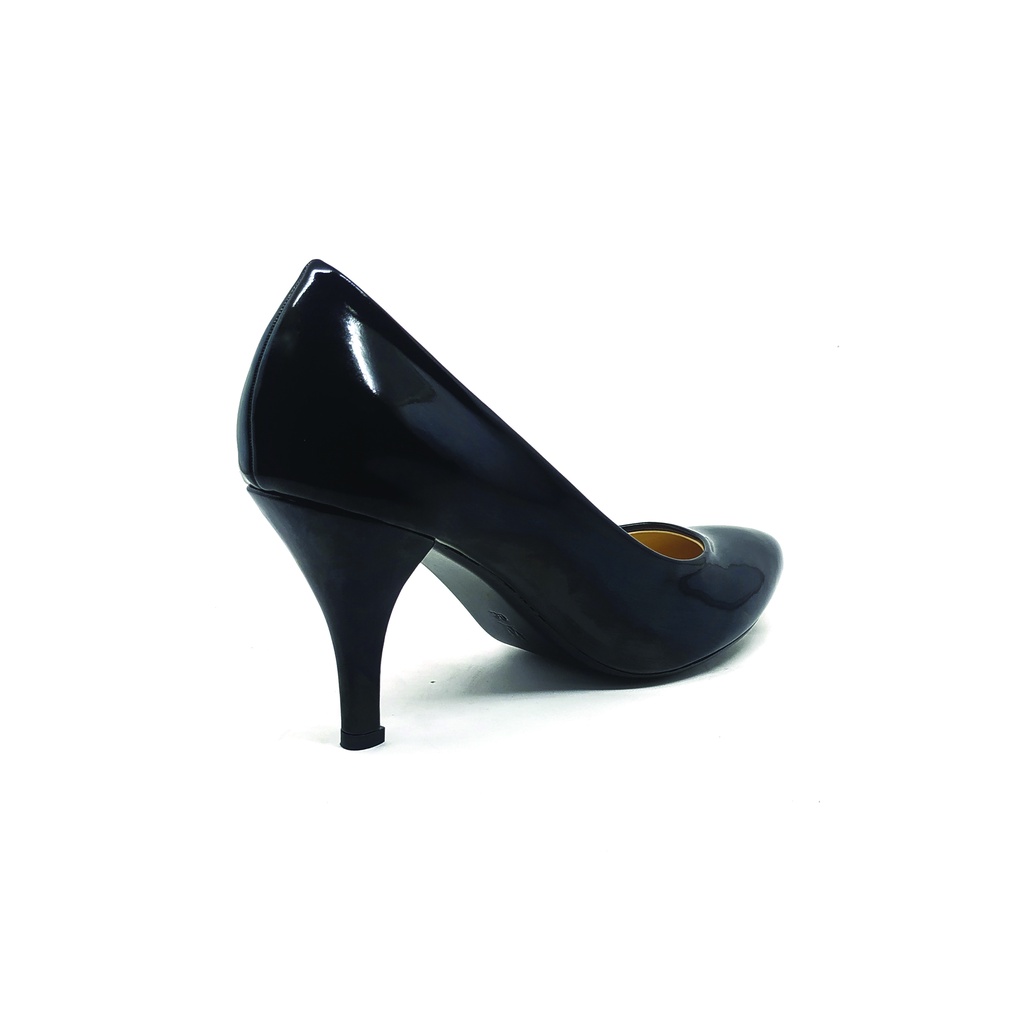 Workswell Sepatu Kerja Wanita Medium Heels 8cm Kode 1720 Hitam Glossy