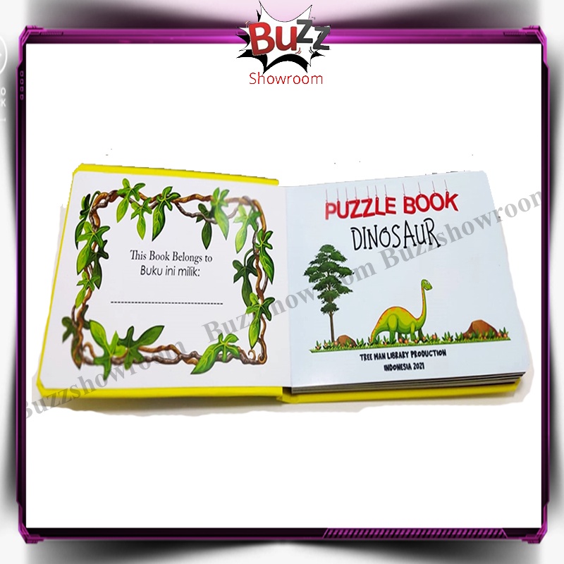 Puzzle Book Dinosaurus dual bahasa inggris indonesia buku anak