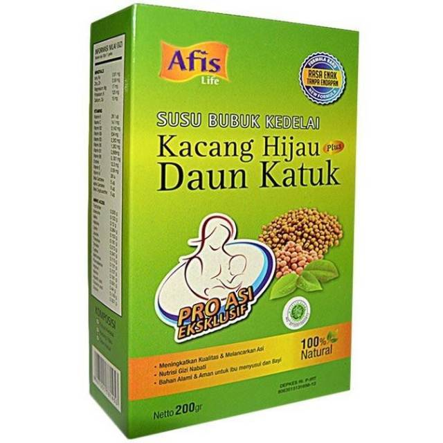 Afis life susu bubuk kedelai kacang hijau daun katuk 200gr 200gr