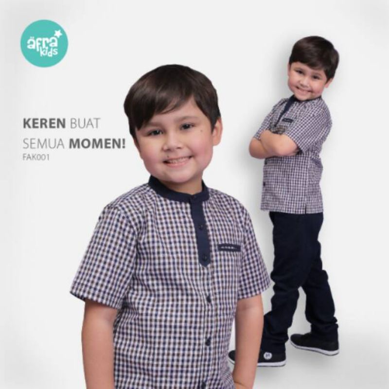 Kemeja Koko Anak Afrakids FAK001 - Pendek | FAK007 - Pendek | FAK008 - Panjang &quot;Koko Kotak Mix Pattern&quot;