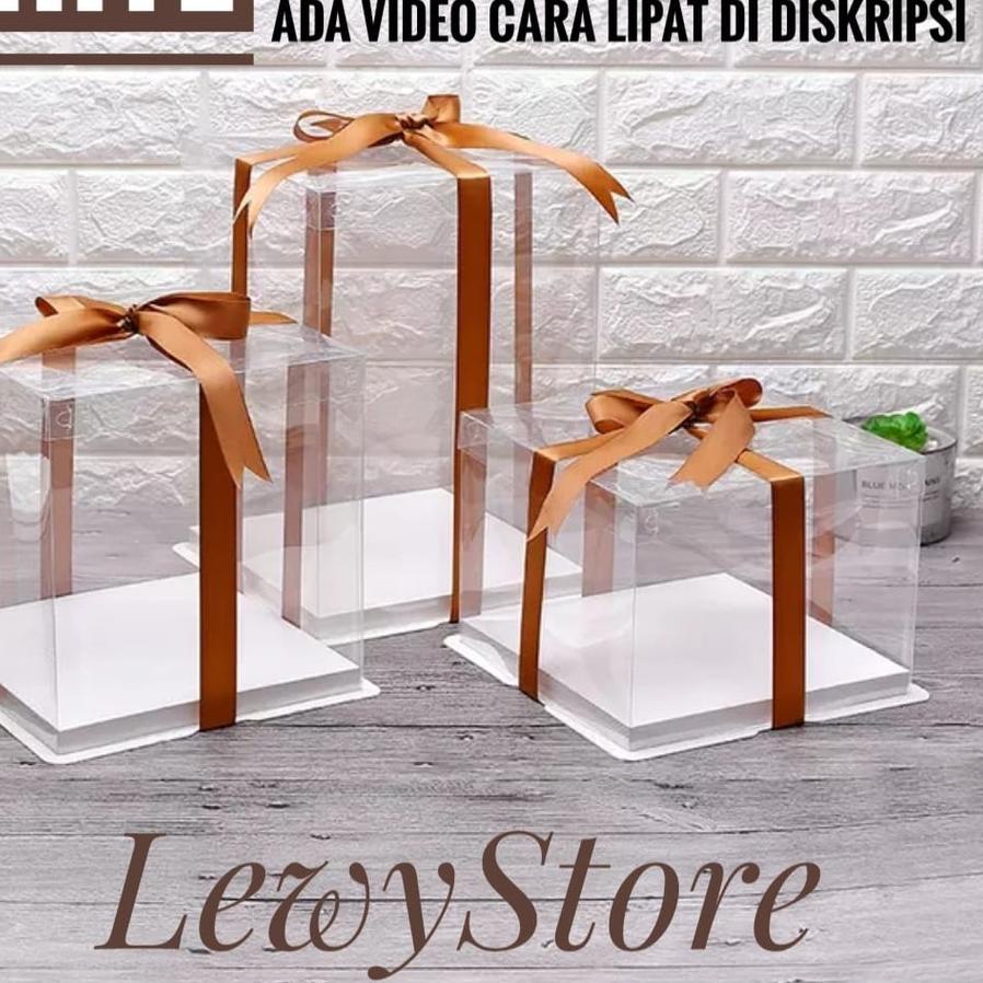 

Kekinian Cake Box Mika Dus Kue Kotak Kue 22x22 cm Tutup Transparant PET