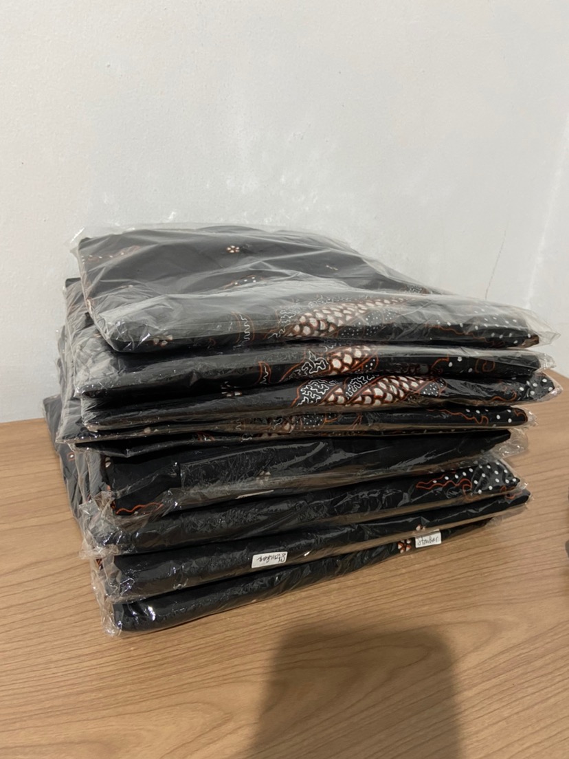 Batik Couple Keluarga Sania Ruffle Ori Ndoro Jowi Dnt Motif Naga Hitam